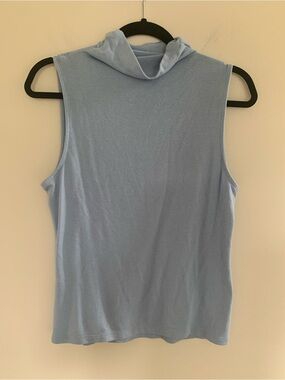 Banana Republic (neck tag cut out) Light Blue Sleeveless Mock Neck Tank